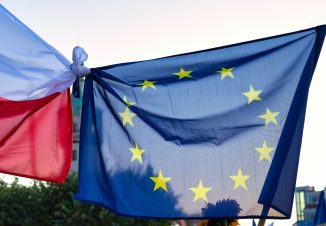 Photo of Polish and European Union flags