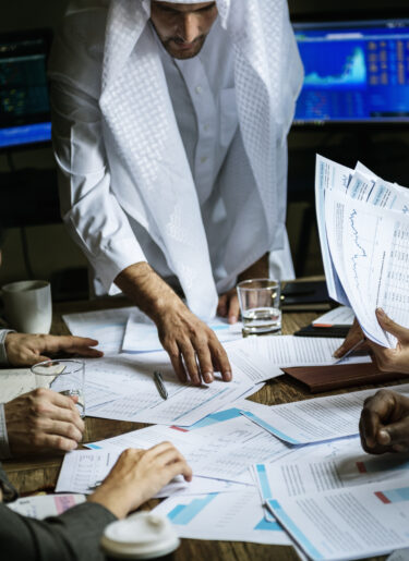 Group of business people working together