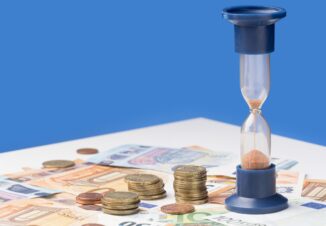 hourglass pile coins