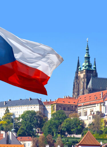 Flag, Prague castle and Lesser town, Prague (UNESCO), Czech republic
